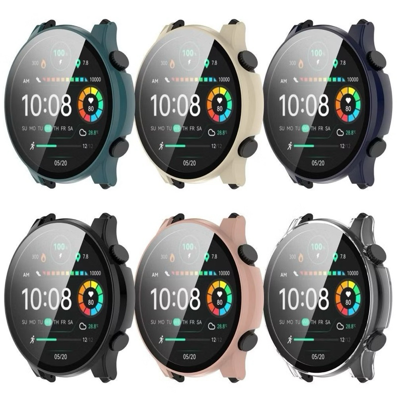 W.BILL Capa Protetora Tempered + PC Para Haylou Solar Plus RT3 LS16 Smart Watch Shell Acessórios Protetores De Tela