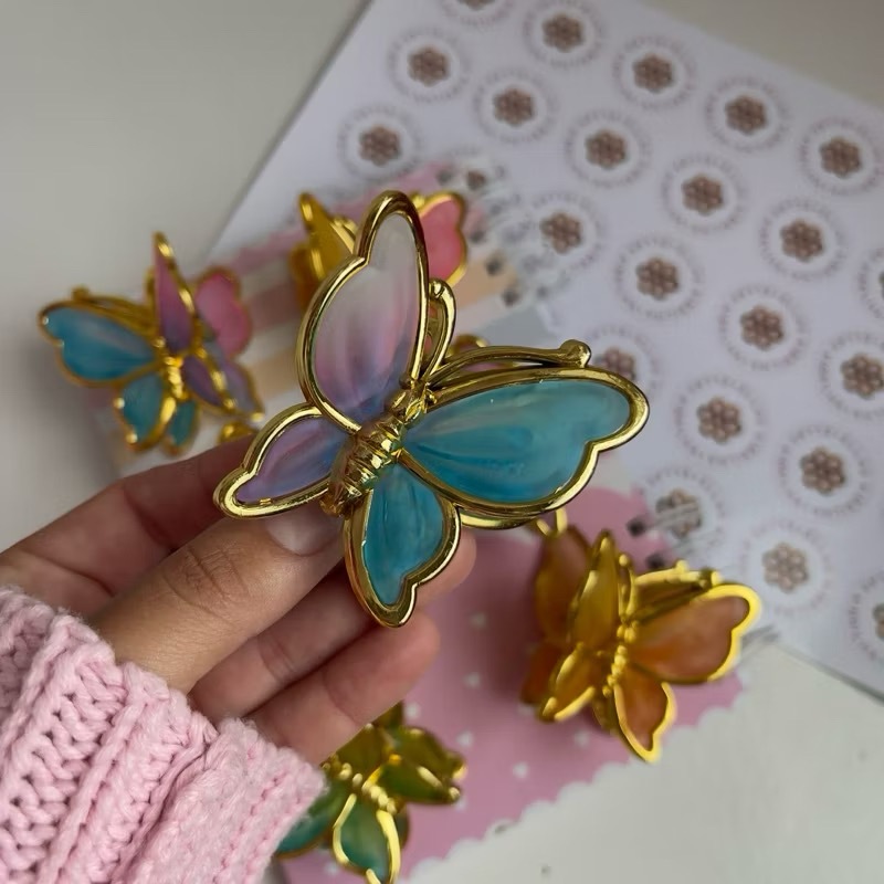 Detalhes do Presilha Borboleta 4cm - Decoração para Cabelos Estilosa e Resistente
