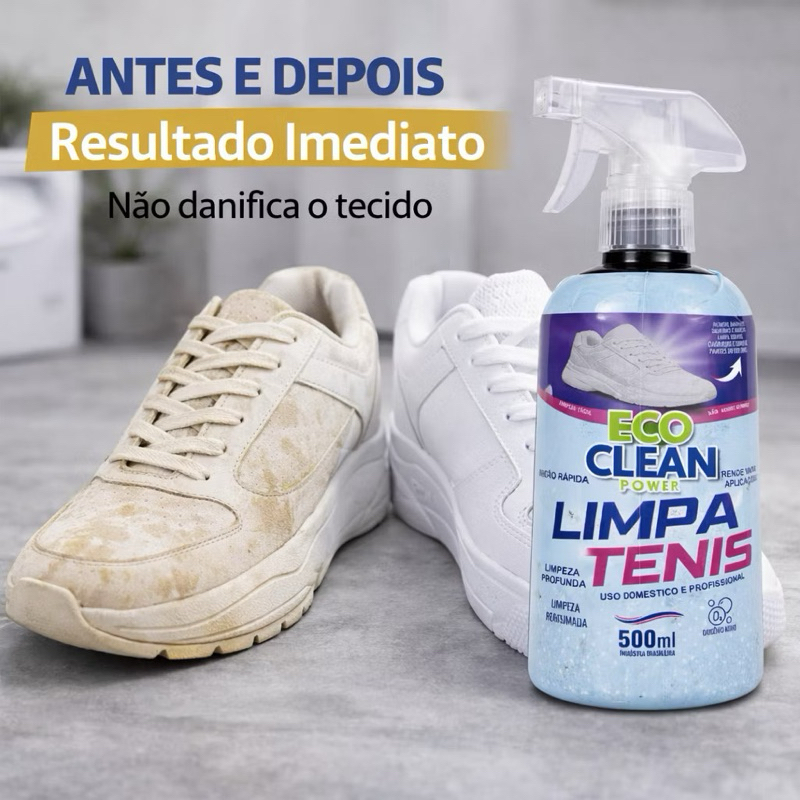 Limpa Tênis Spray Eco Clean Power Limpeza Profunda 500ml