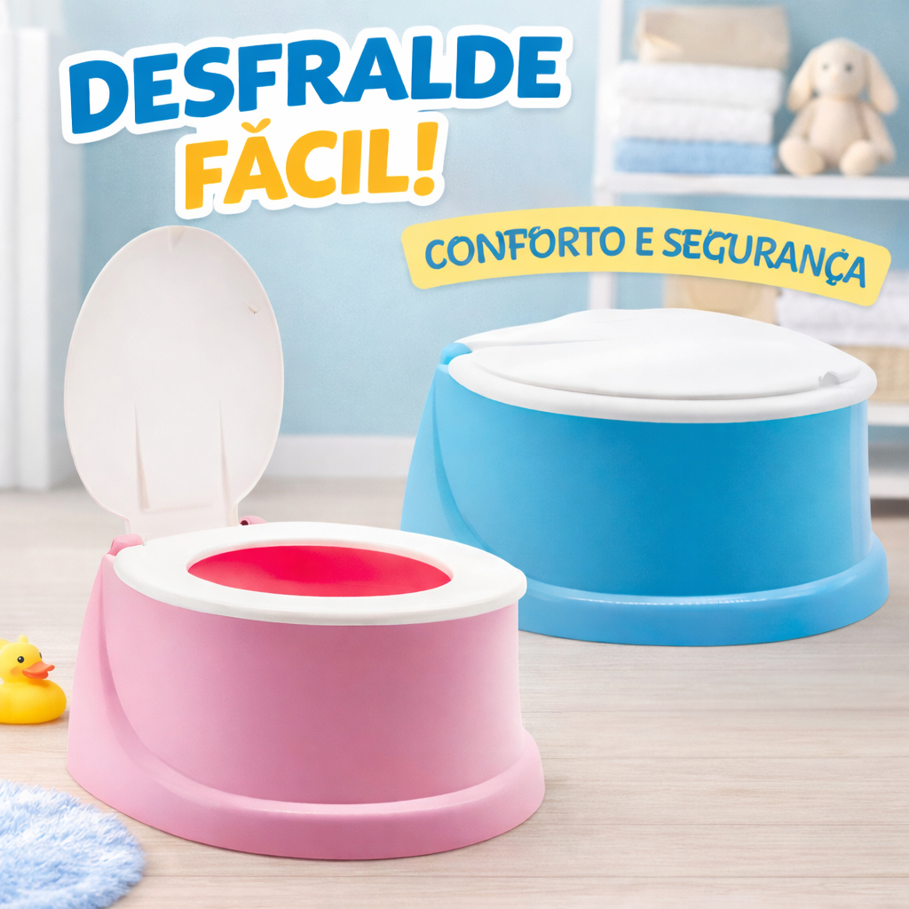 Penico Troninho Infantil Com Tampa Assento Sanitário Para Desfralde Pinico Menina Menino Privadinha