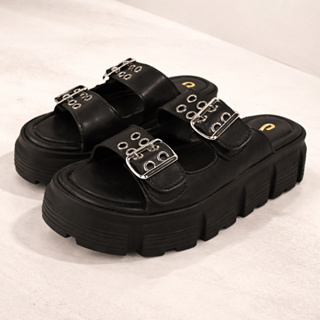 Sandalia Feminina Papete Tratorada Fivela Preto Branco Off Original SOLAMELLO em Oferta na Shopee