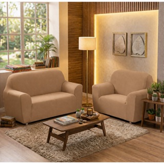 Kit Capa de Sofá King Coladinha 3 e 2 Lugares Protetora Ajustável em Oferta na Shopee