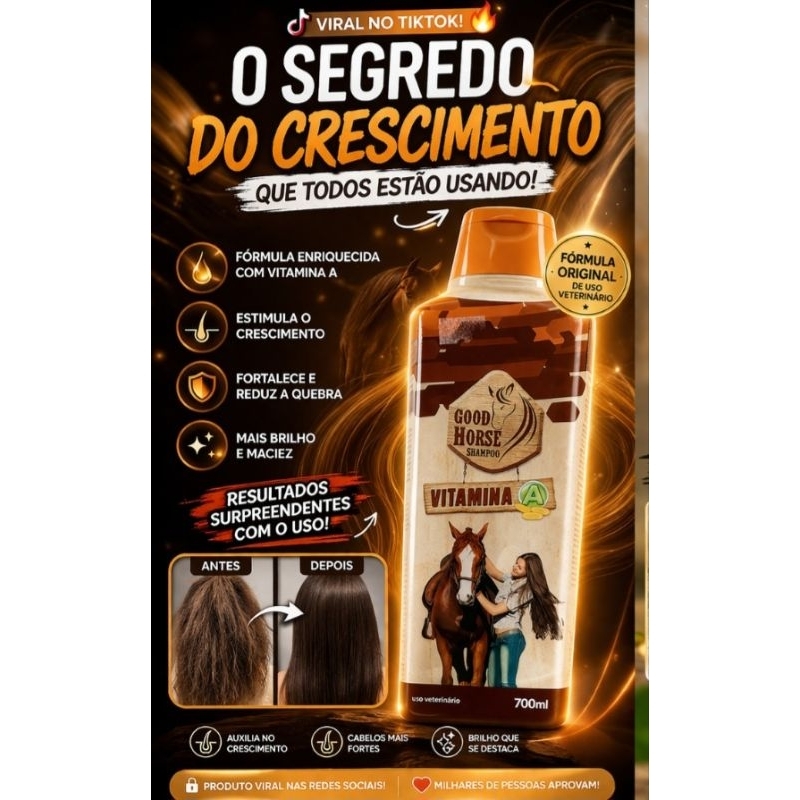 Shampoo Crescimento Capilar Vitamina A 700ml Fortalecimento Anti Queda Cabelo Rápido