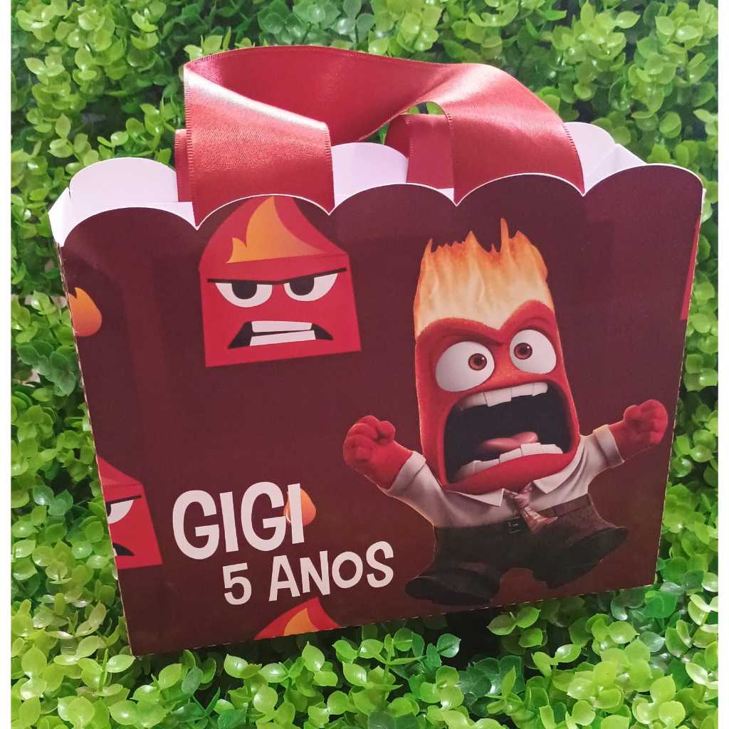 Sacolinha Personalizada Divertidamente Raiva Festa Infantil | Lembrancinha Aniversário | Fazemos Qualquer Tema