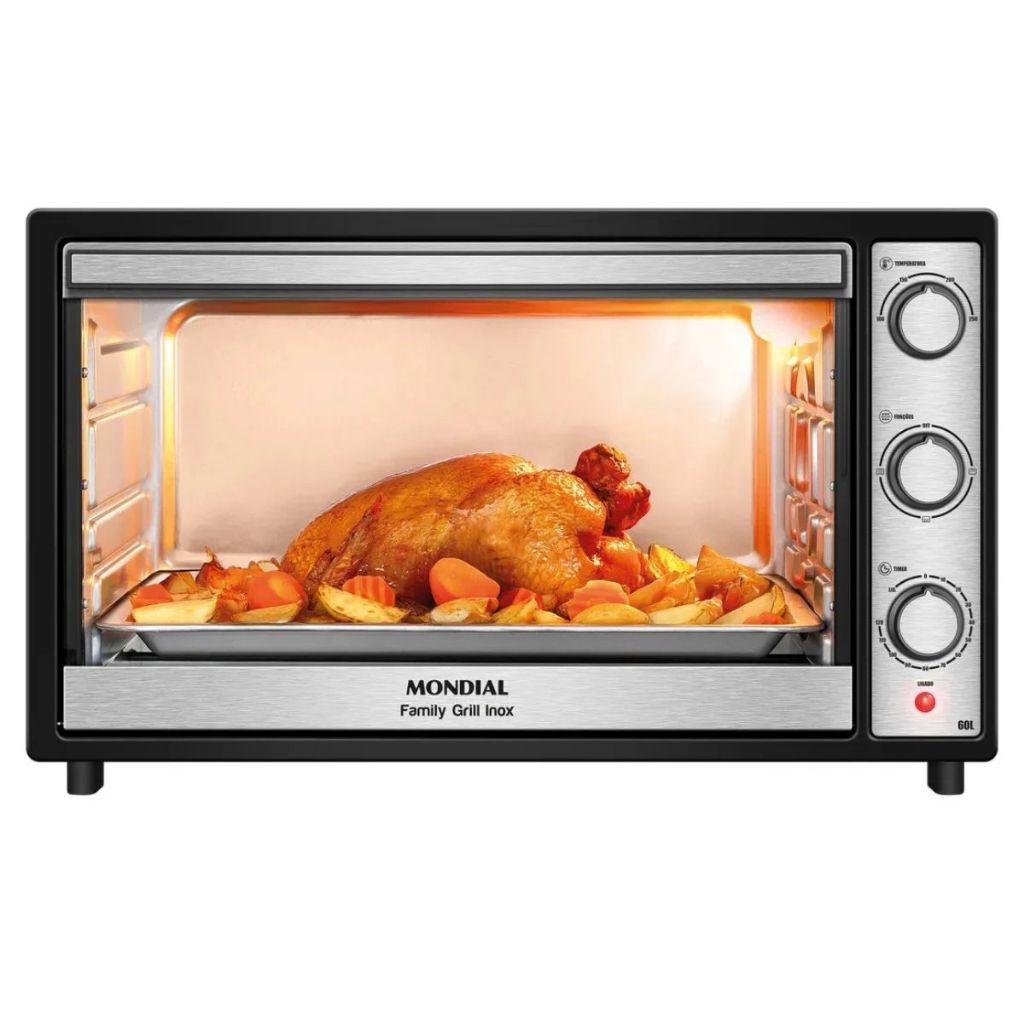 Forno Elétrico 60l Family Grill Inox Mondial 1800w