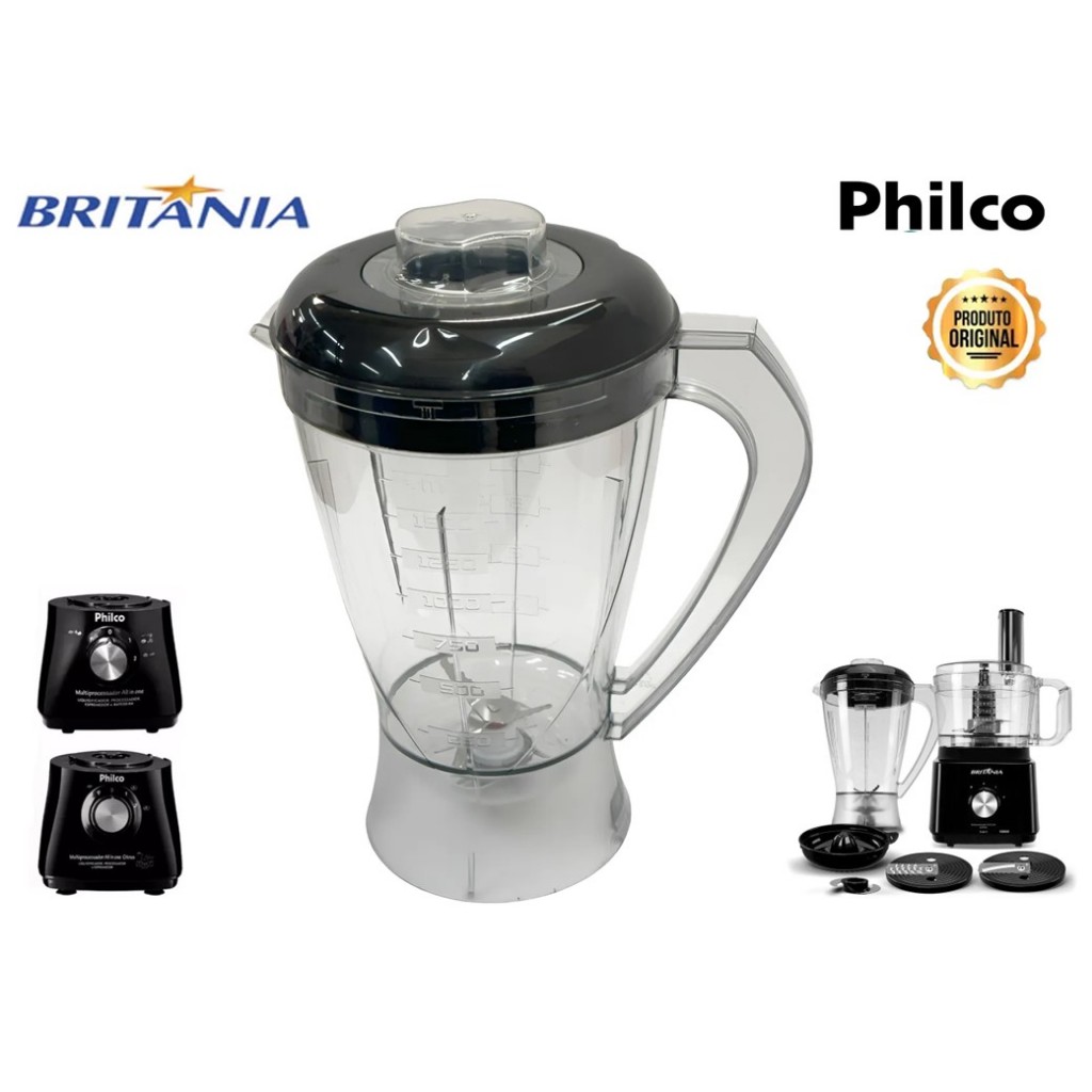 Copo Liquidificador Multiprocessador Britânia All In One Preto