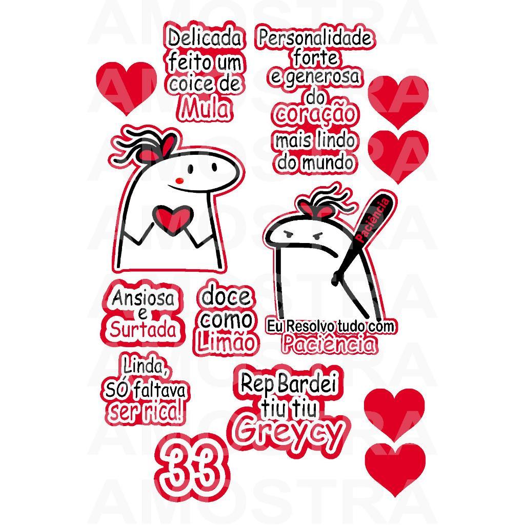 Topo de bolo "PEGUE E MONTE" Flork rep bardei Vermelho. Personalizado com nome e idade, Festa em casa, só um bolinho.