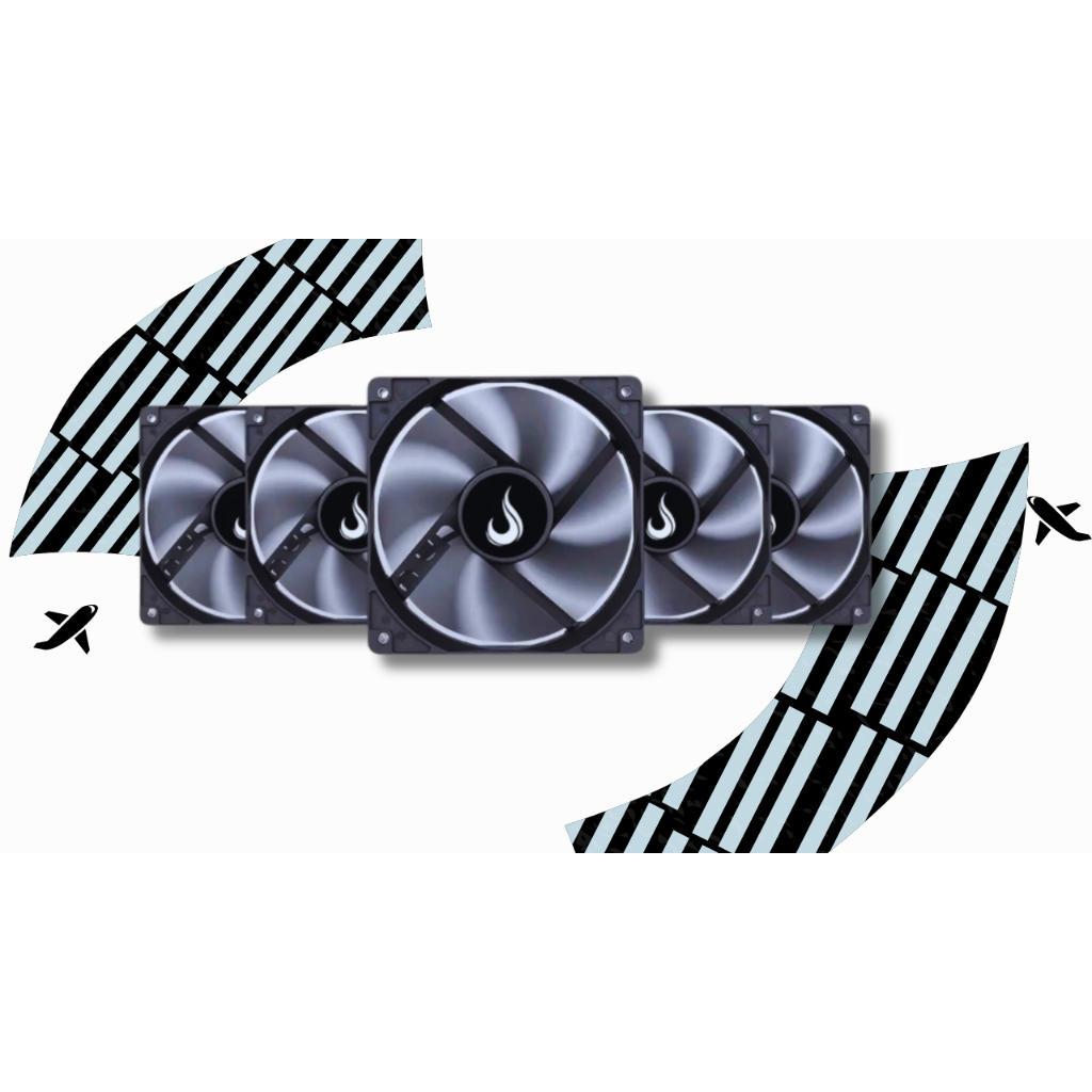💨 Kit 5x Cooler Fan 120mm 1500 RPM – Sem LED Para Gabinete 🖤 12cm 💨