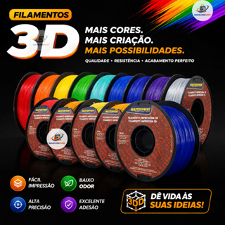 Filamento PETG 3D 1.75mm 1KG Cores a escolha para Impressora 3D MasterPrint Qualidade 100% em Oferta na Shopee