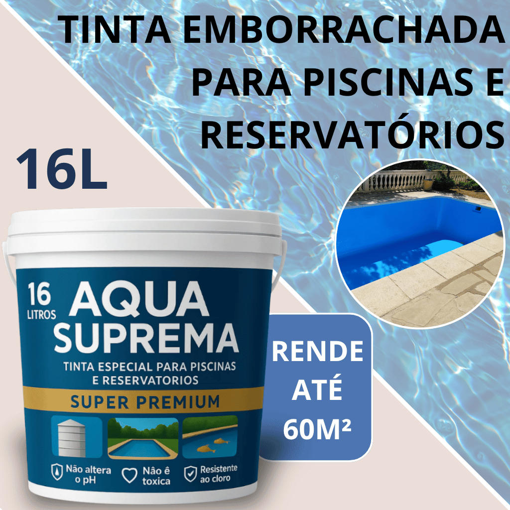 Tinta Impermeável 16L para Piscina e Reservatório Não Altera pH Alta Resistência e Durabilidade
