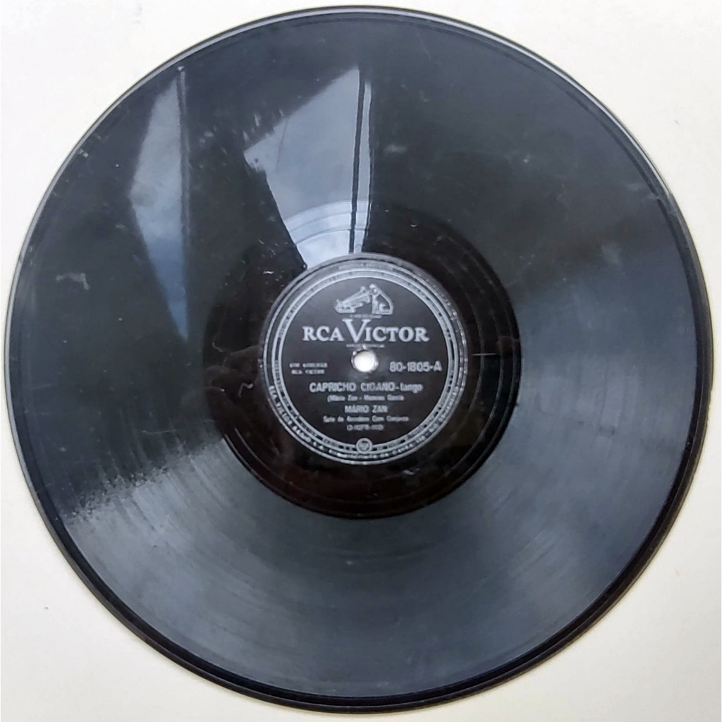 Disco 78 Rpm Mário Zan Capricho Cigano Eterna Saudade Tango Valsa