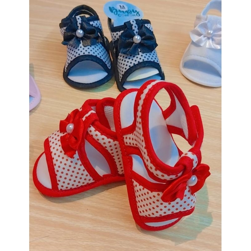Sandalia para Bebê  Branca Vermelha/ Batizados Festa é Casual Linha Baby em Oferta na Shopee