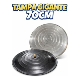 Tampa Alumínio Preta Grande 70cm Tachos, Paella, disco de Arado, Panelas