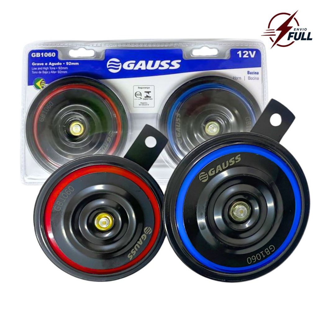 Par Buzina Tipo Disco Paquerinha 12v Universal Carro Moto Buzina Disco Duplo Universal 12v Gauss Som Alto Forte
