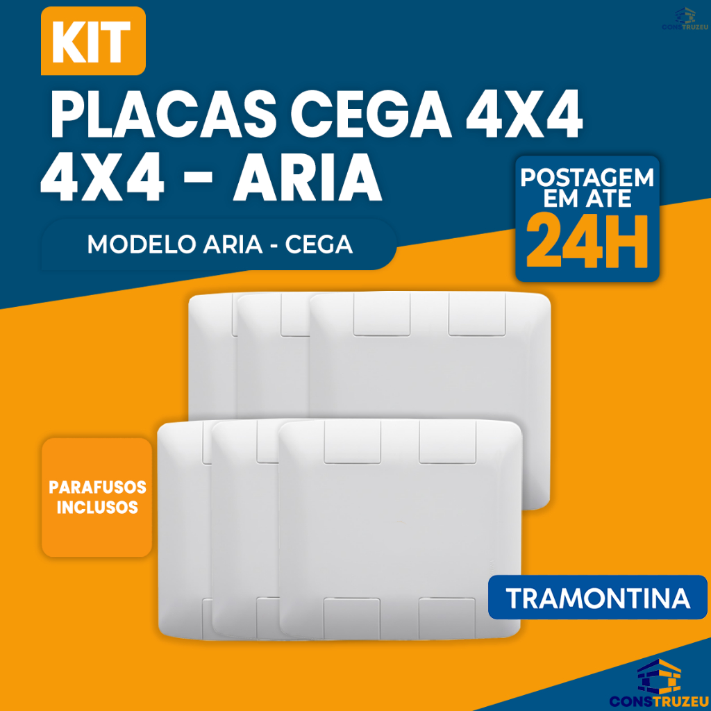 Placa Cega 4x4 Aria Tramontina Acabamento Parede