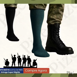 Meias Cano Longo para Coturno Táticas Algodão,Respiráveis e Reforçadas 1,2,3 ou 6Pares(38–44) em Oferta na Shopee