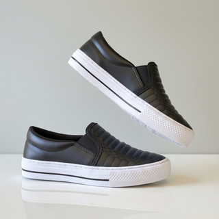 Tênis Slip On Feminino Blogueira Casual Confortável Sapatilha Tendência Moda Feminina Premium