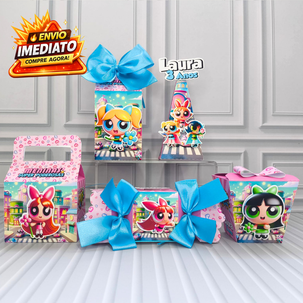 Kit Festa Infantil Meninas Super Poderosa Lembrancinhas Personalizada + Envio Rápido