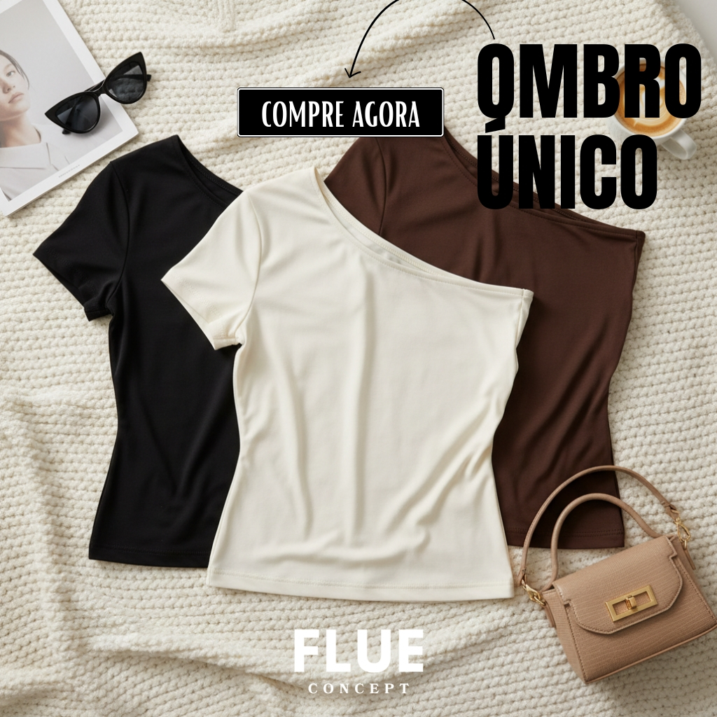 Blusa Ombro Único Feminina Mula Manca Dupla Face Y2K Suplex Premium Forro Duplo Feminina Casual