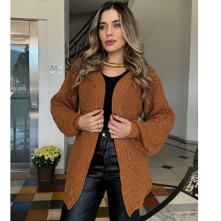 Casaco de Tricô Feminino Casaco Plus Size Feminino Cardigan Plus Size Feminino Cardigan Feminino