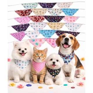 Bandana para Cachorro Banho e Tosa M Estampas Vibrantes Tecido Tactel Acessorios Pet