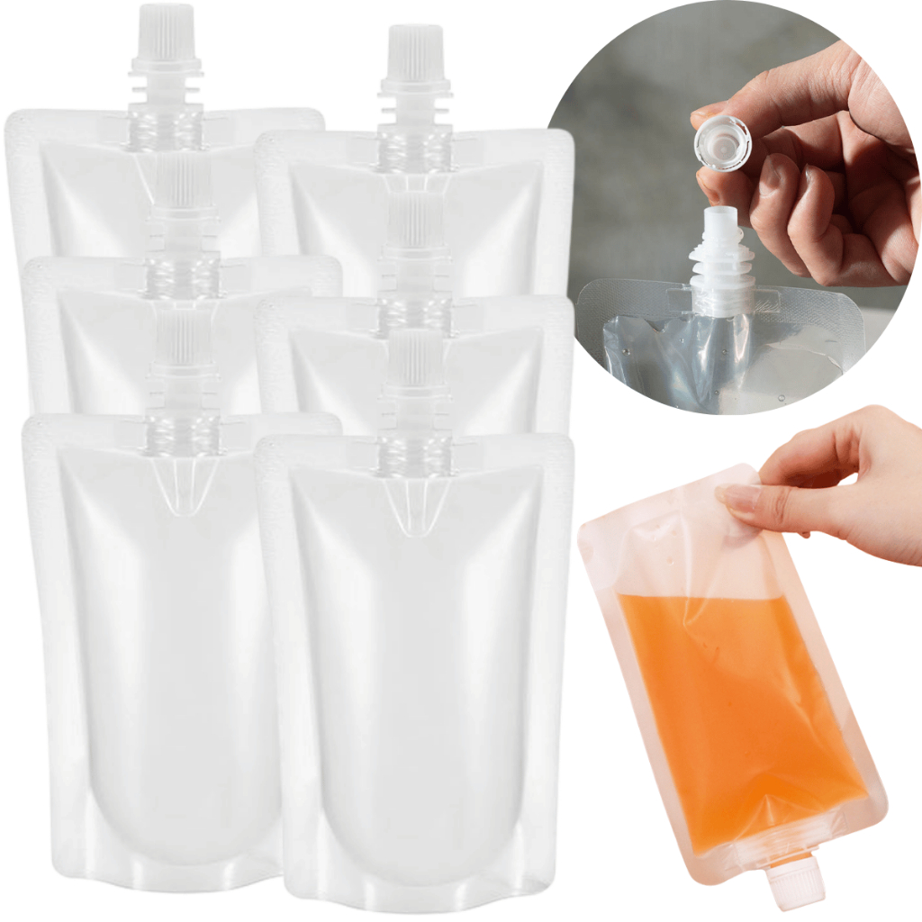6 Saco Garrafa Squeeze Transporte Liquidos Lacre 500ml Transportar Liquidos Vedar