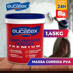 Massa Corrida 1,45KG PVA Eucatex Premium – Acabamento Liso para Paredes Internas