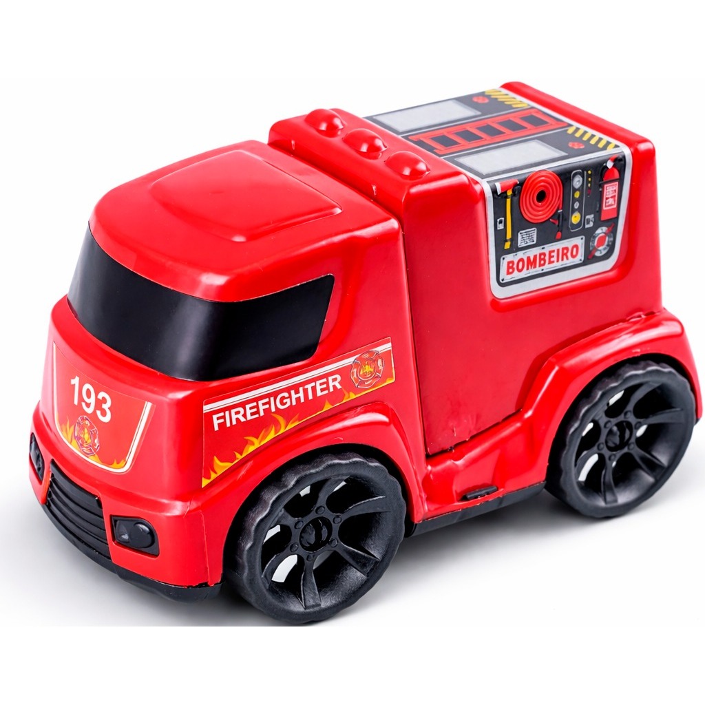 Kit Bombeiros Em Ação 3 Brinquedos De Bombeiro Carrinho Helicoptero E Tanque carro avião