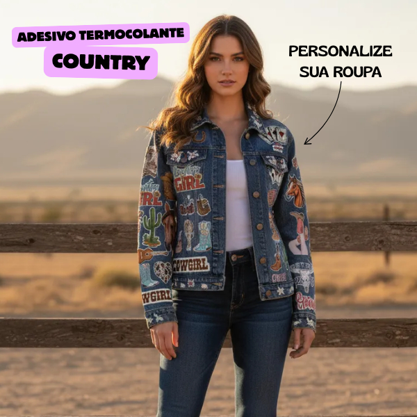 Adesivo DTF Country Adesivo Termocolante Para Personalizar Calça Jaqueta Camisas Roupas Pronto para Estampar