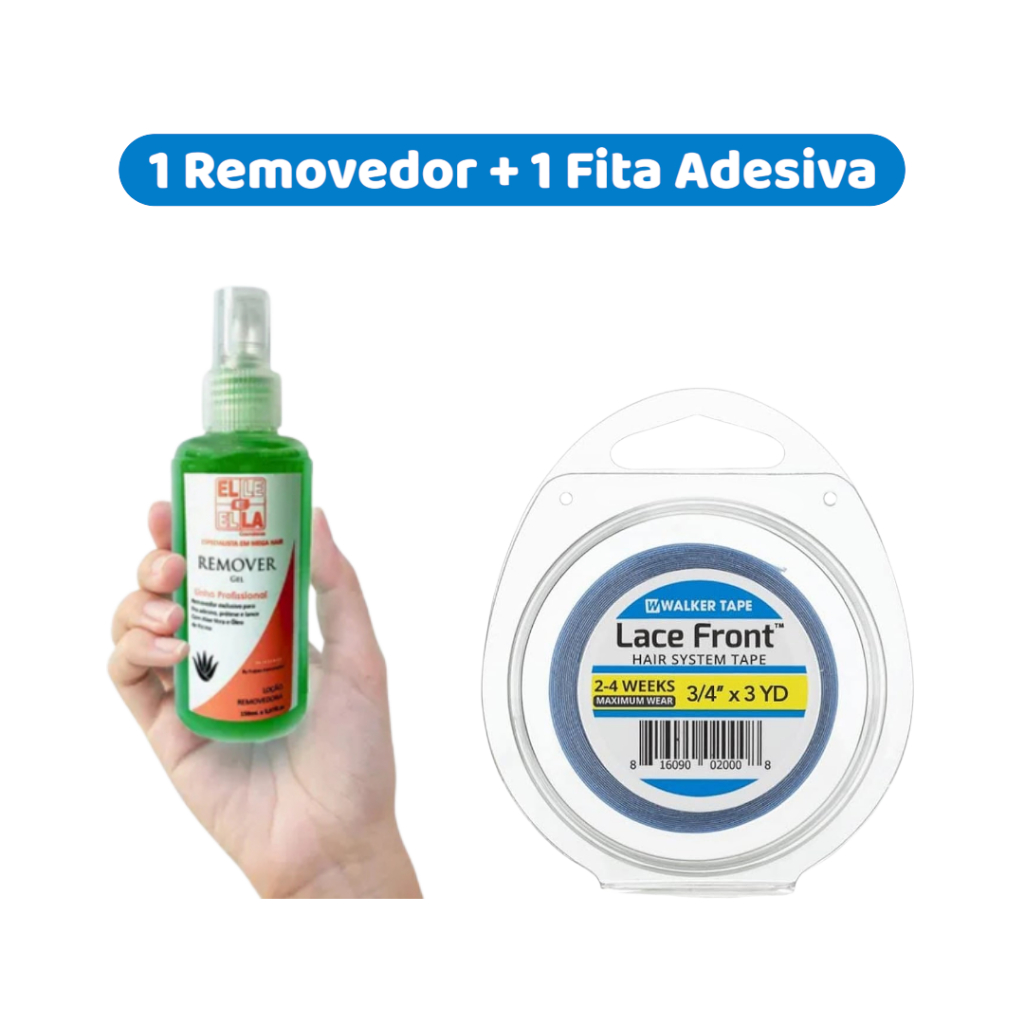 1 Fita Azul Mega Hair 3m + 1 Removedor de Mega Hair Fita Adesiva