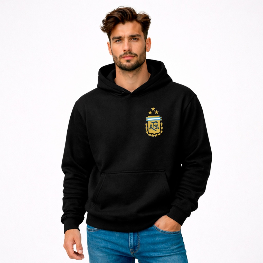 Moletom Canguru Adulto Argentina Lionel Messi Futebol Blusa De Frio Agasalho Casaco Unissex