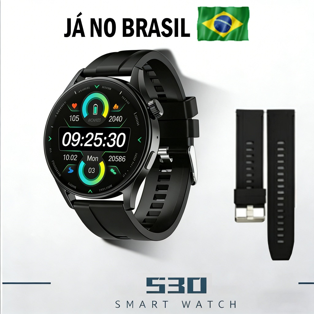 2026 Smartwatch S30 Relógio Inteligente Chamada NFC e monitor de frequência cardíaca. Tela AMOLED 1.41″Android/iOS
