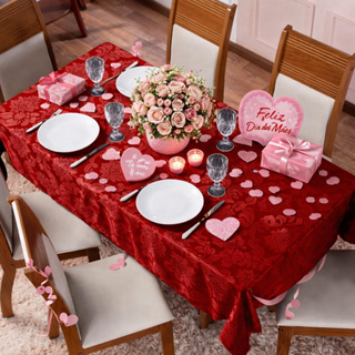 Toalha de mesa jacquard retangular 6 lugares jacard em Oferta na Shopee