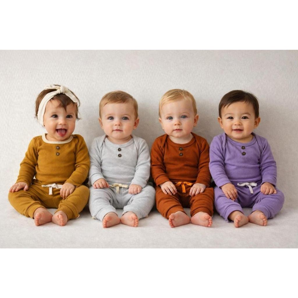 conjunto inverno Menina e Meninos Body e calça Ribana OU MALHA BEBE INFANTIL