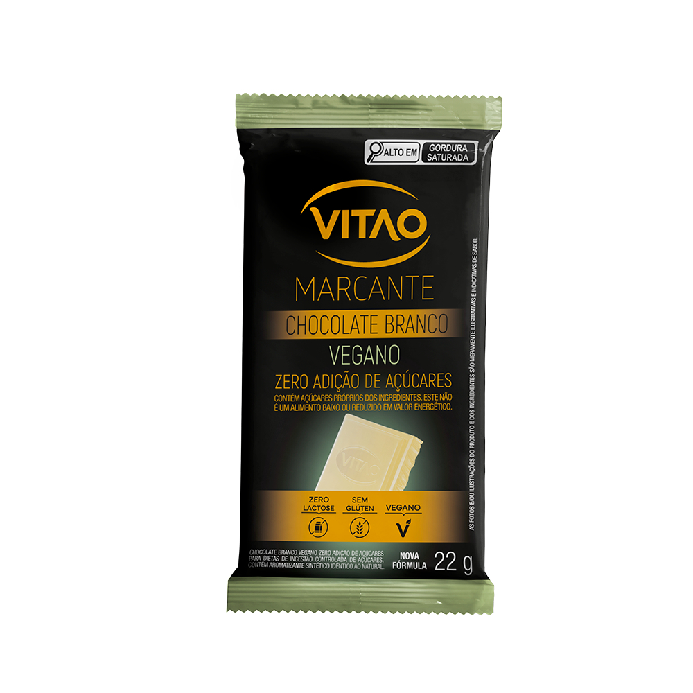 Chocolate Branco Vegano Zero Açúcar Vitao Marcante 22 g
