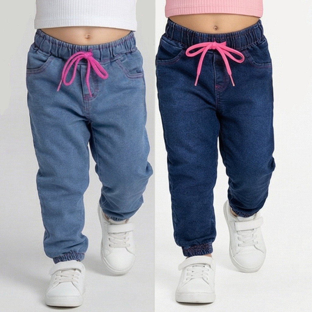 Kit Com 2 Calças Jogger Menina Moda Infantil Tam - 01 ao 06