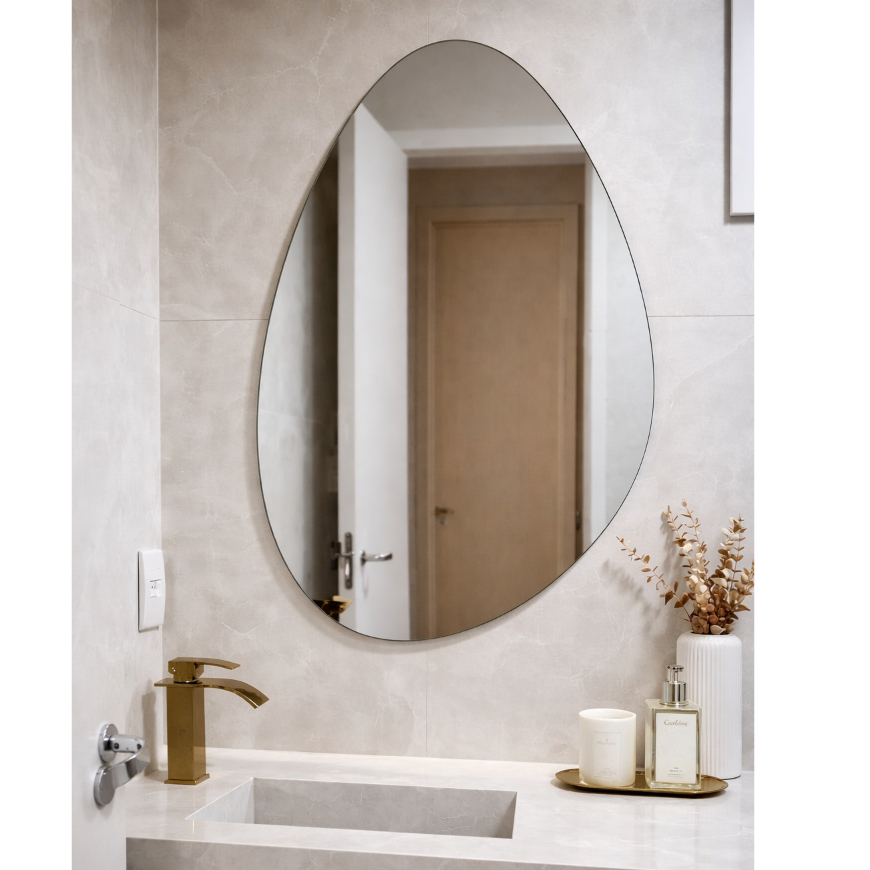 Espelho Grande 80x50 cm de Parede Decorativo para Banheiro Quarto Sala Vários Modelos Modernos