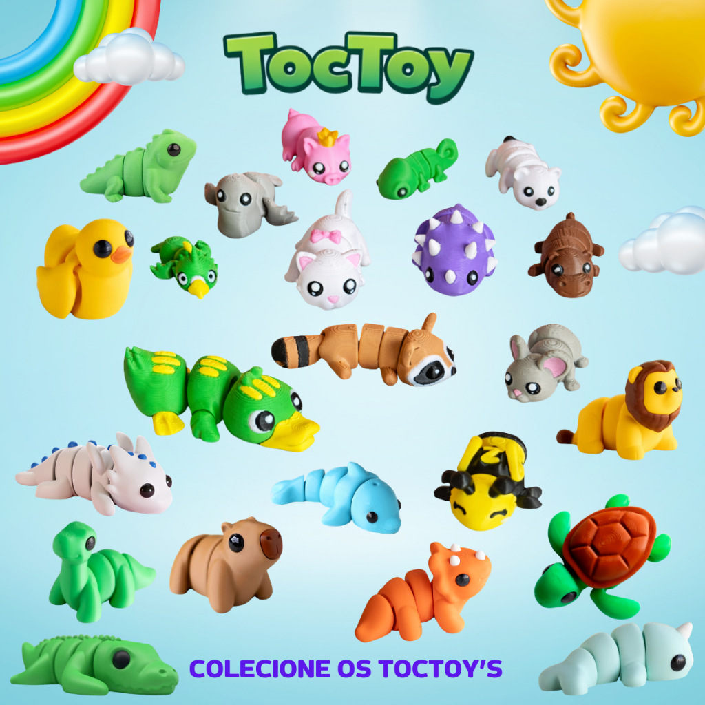 Kit Fidget Toy Animais Articulados Mini Flexível Anti Estresse Brinquedo Sensorial 3D