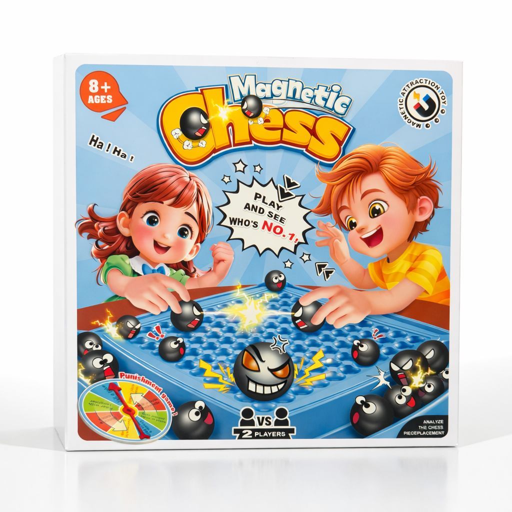 Jogo de Xadrez Magnético - Tabuleiro com Indução Magnética, Brinquedo Interativo para Pais e Filhos.