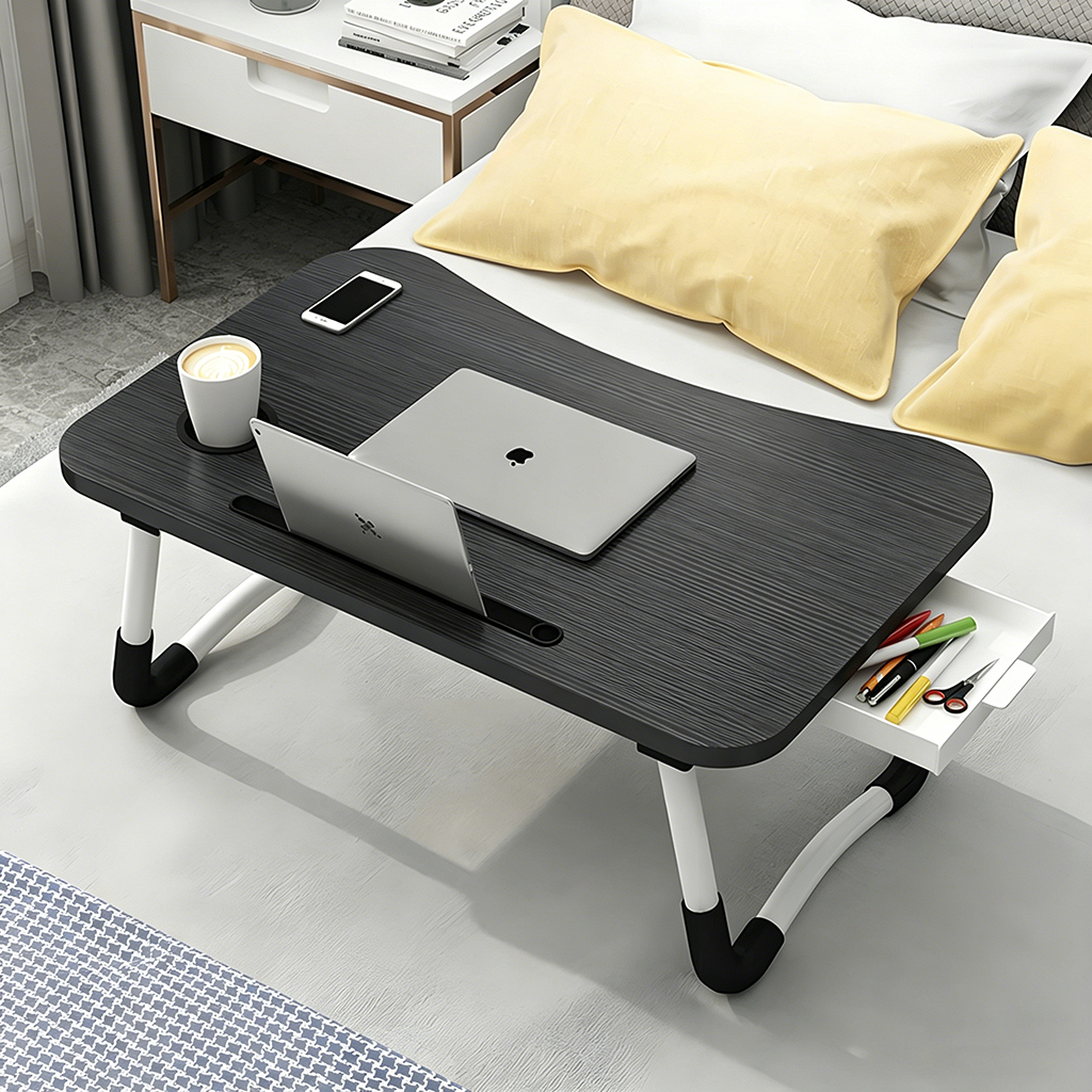Portátil Mesa Dobrável Articulada em Mdf Suporte para Laptop Cama Estudo Porta Tablet Para Notebook