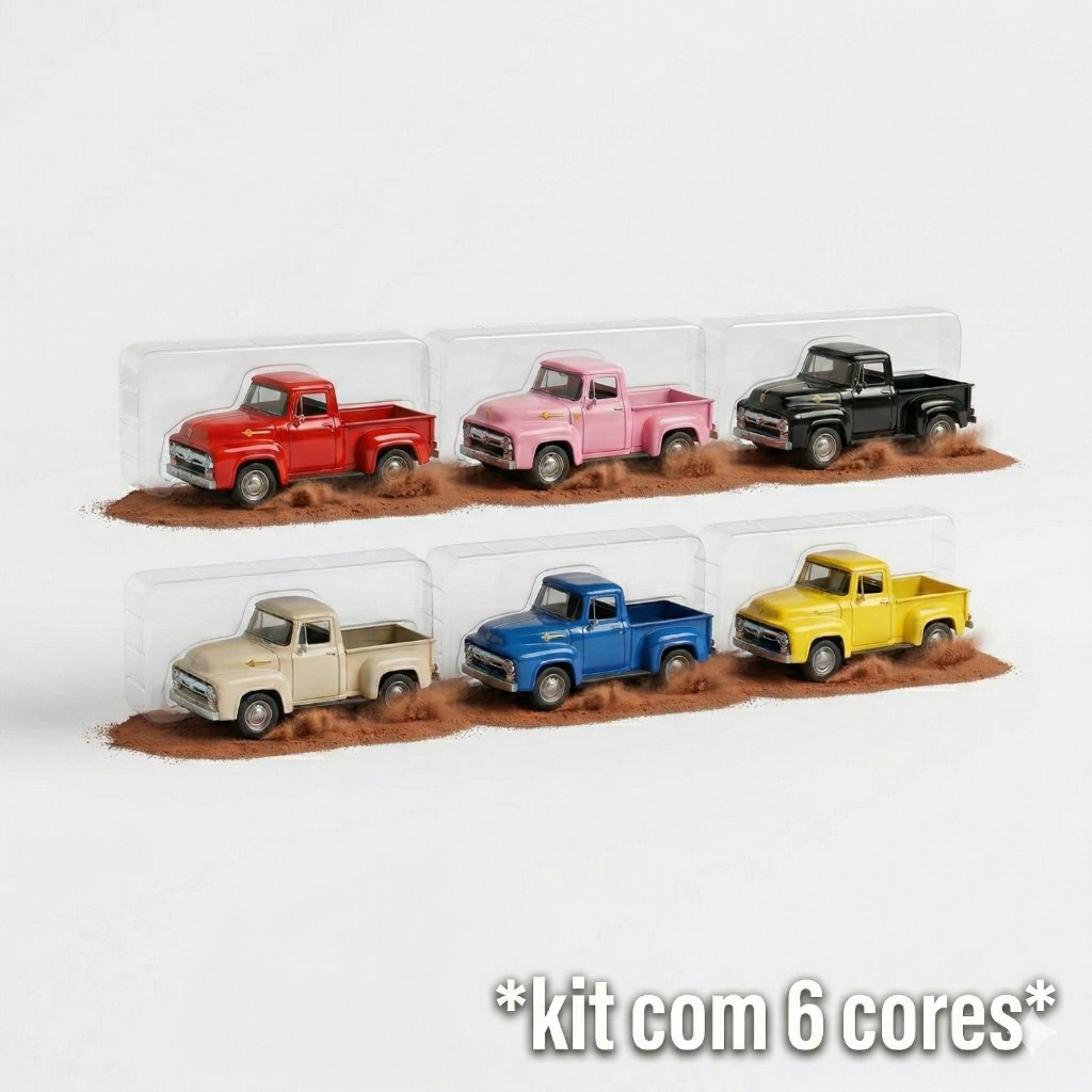 Miniatura Ford F-100 Caminhonete Pickup Metal Antiga Escala 1:43 Abre Portas E Fricção Ligeiro