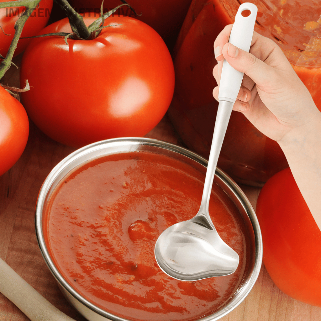 Detalhes do Concha Para Molho Servir Porção Bico Lateral Aço Inox Com Cabo Despejar Caldas