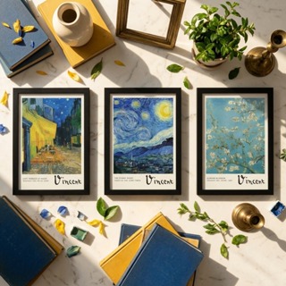Kit 3 Quadros 18x24cm Vincent Van Gogh, Noite Estrelada, Art em Oferta na Shopee