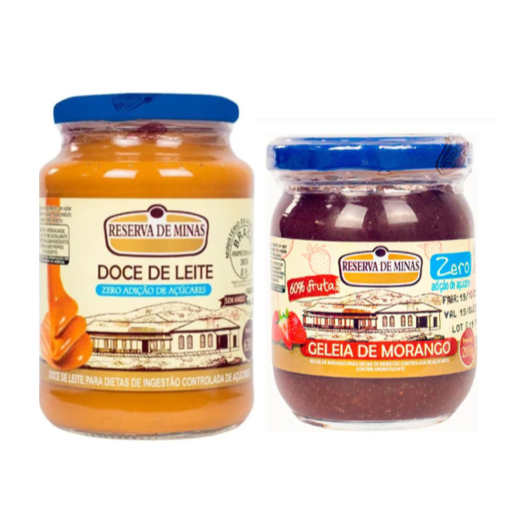 COMBO Doce de Leite 630g DIet Zero Açúcar +Geléia De Morango Diet Zero Açúcar 200g