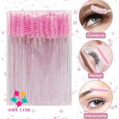 ANA1108 KIT escovinhas com glitter Extensão de Cílios e sobrancelha