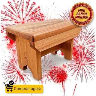 Banquinho de Madeira Eucalipto Banco Pequeno Multiuso Banheiro Jardim Infantil
