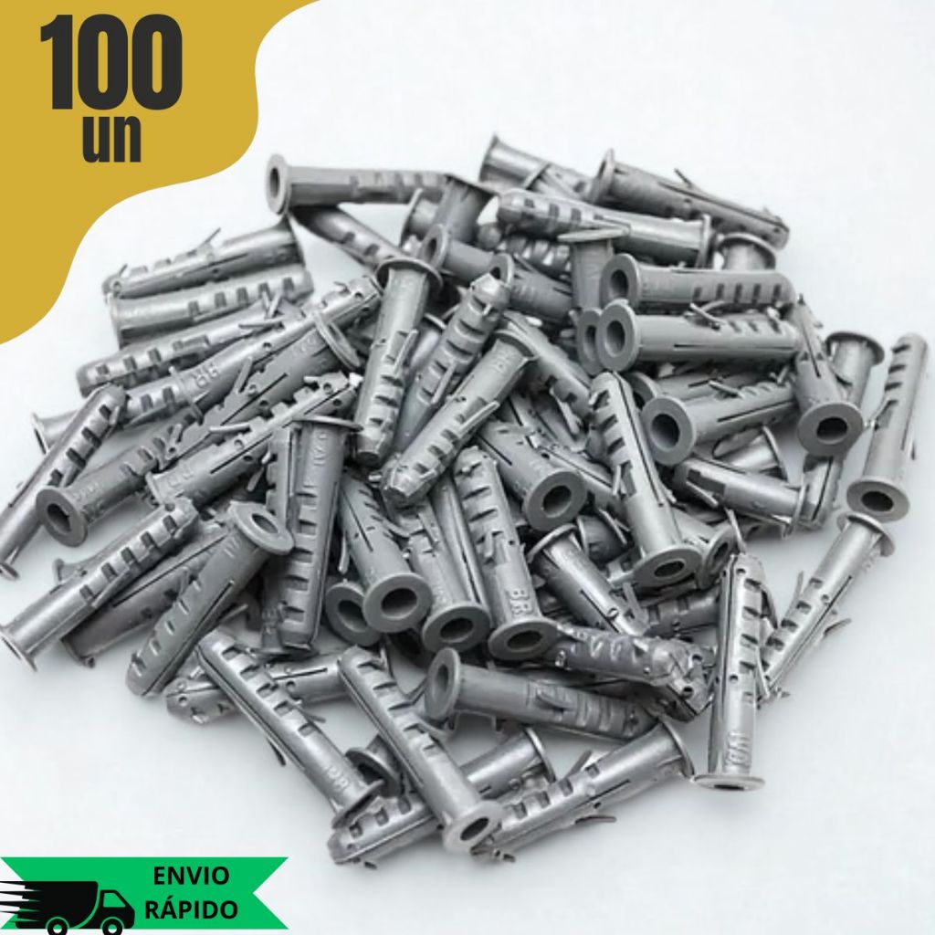Kit Buchas 6mm Com Anel Fixação Leve Segura Kit Completo Para Quadros Espelhos Uso Residencial