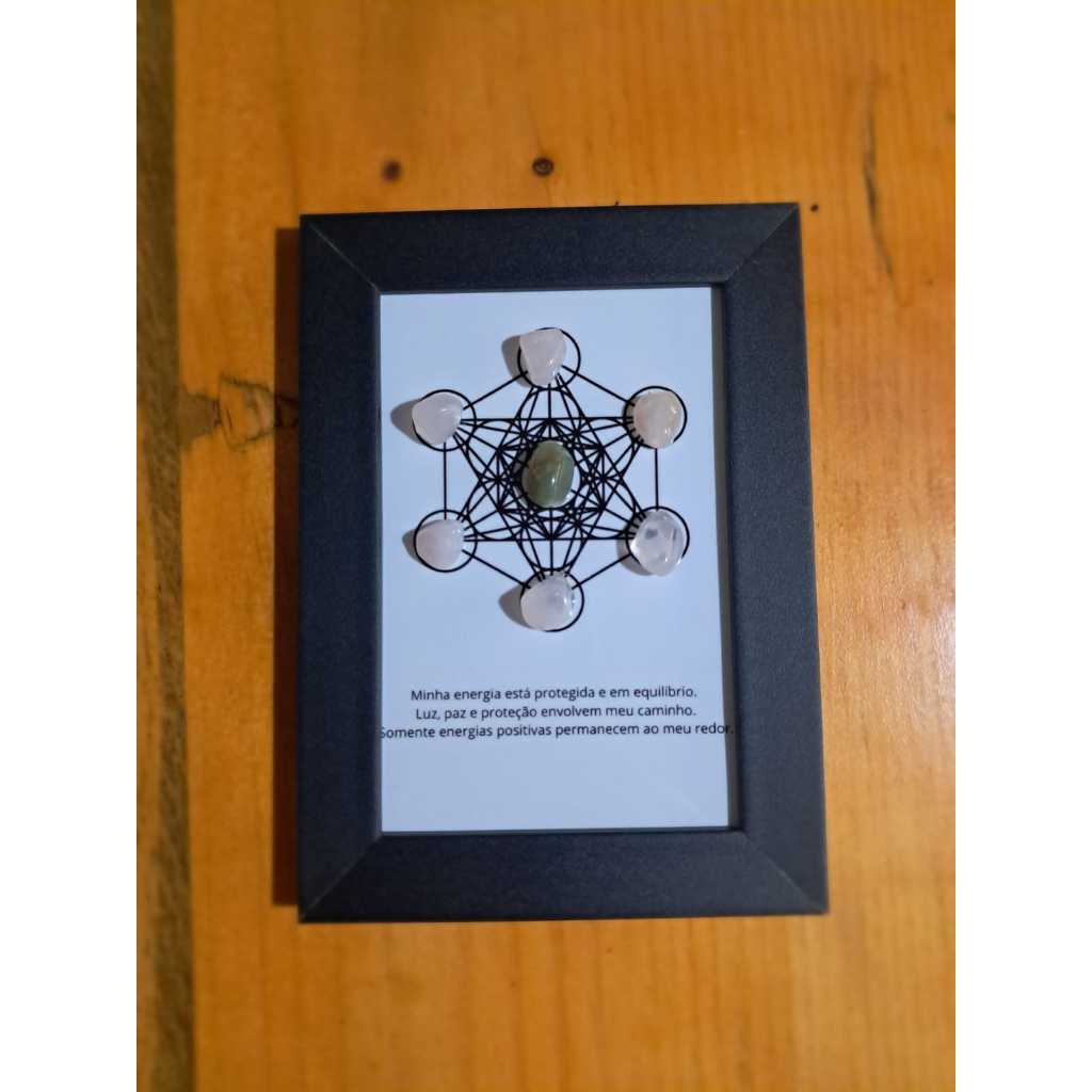 Quadro Radiónico com Cristais Naturais | Proteção, Harmonia e Energia - Tamanho A5