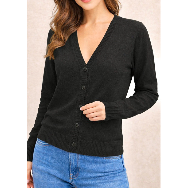 Casaquinho Feminino Modal Decote V com Botões Casaco Leve Tamanho Único 36 ao 42