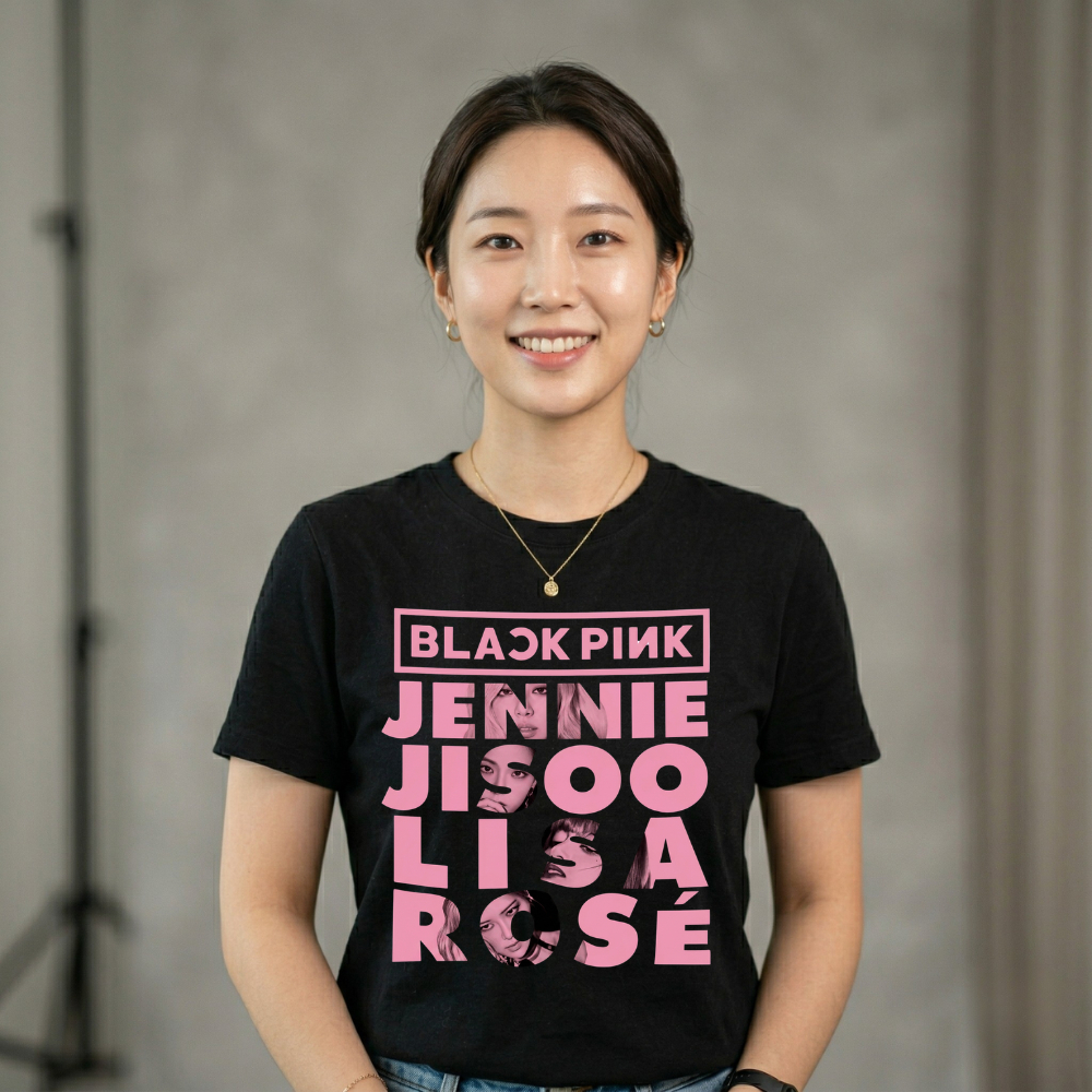 Blusa Estampada KPOP Black Pink Lisa Coreana Tendência